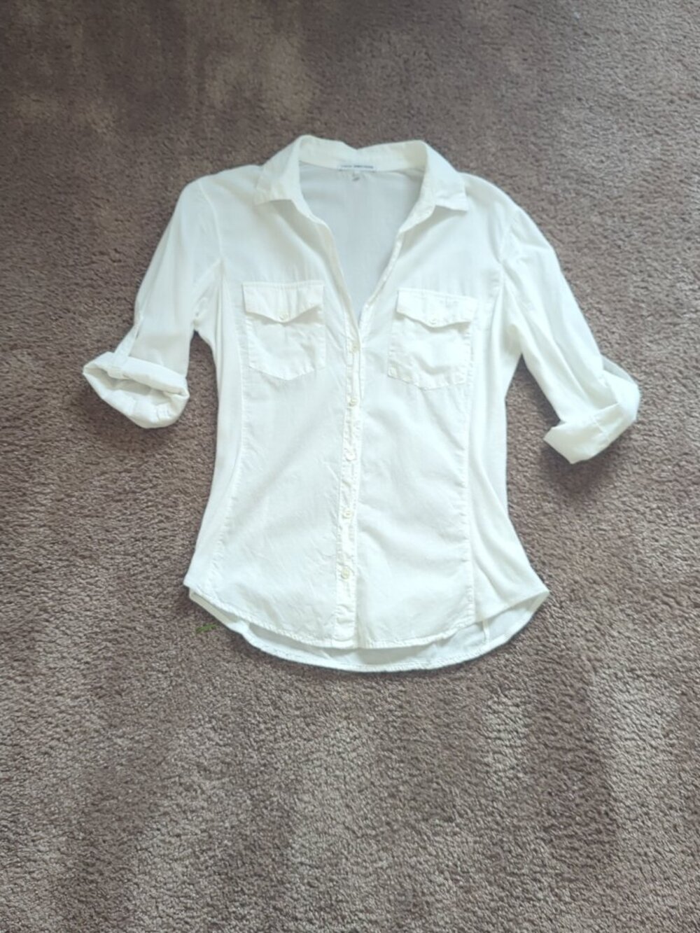 Standard JAMES PERSE White Cotton Button down Roll Cuff Shirt Size 2 / Medium